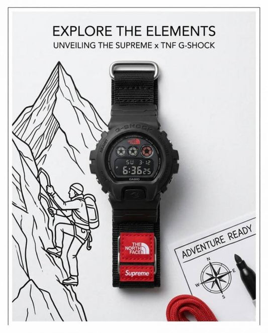 Ca.sio G Shock x Supreme x Special Editio_n full black and red