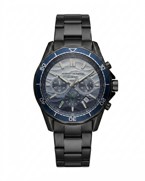 Armaani Exchange 100 Meters Black Two Shade Dial
