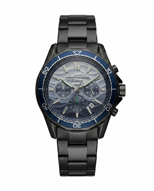 Armaani Exchange 100 Meters Black Two Shade Dial