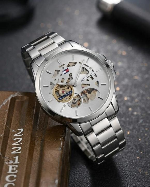 Tom.my Hilfige_r skeleton automatic