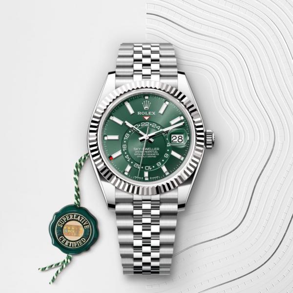 Role_x Oyster Perpetual Sky Dweller Silver-Green