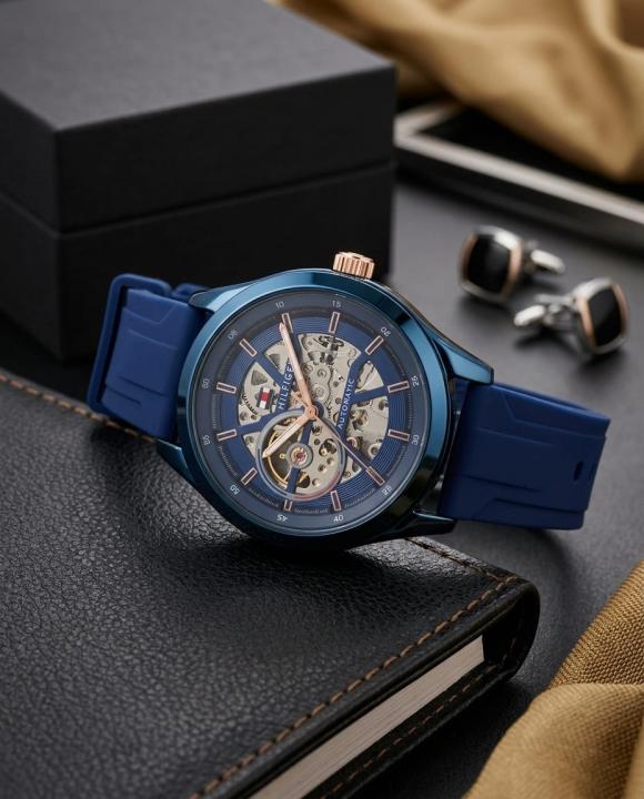 Tom.my Hilfige_r Automatic Silicon Blue