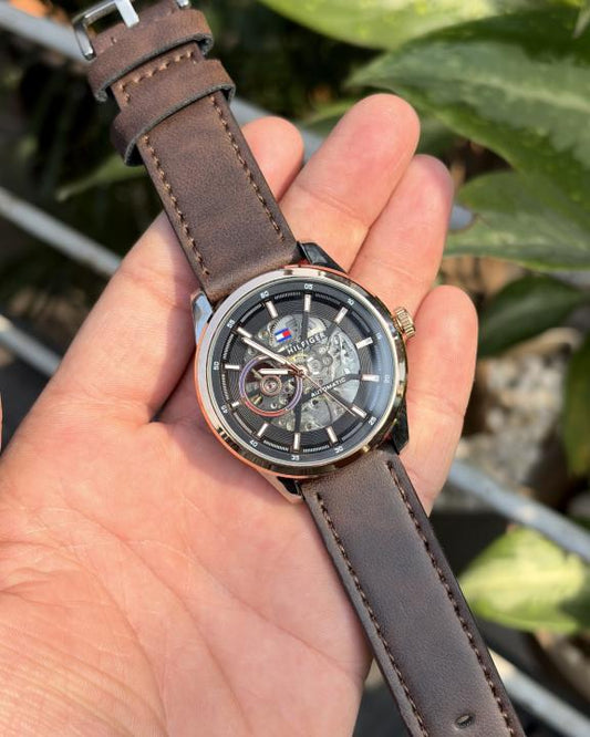 Tom.my_hilfiger Automatic Leather DarkBrown-Copper-Black