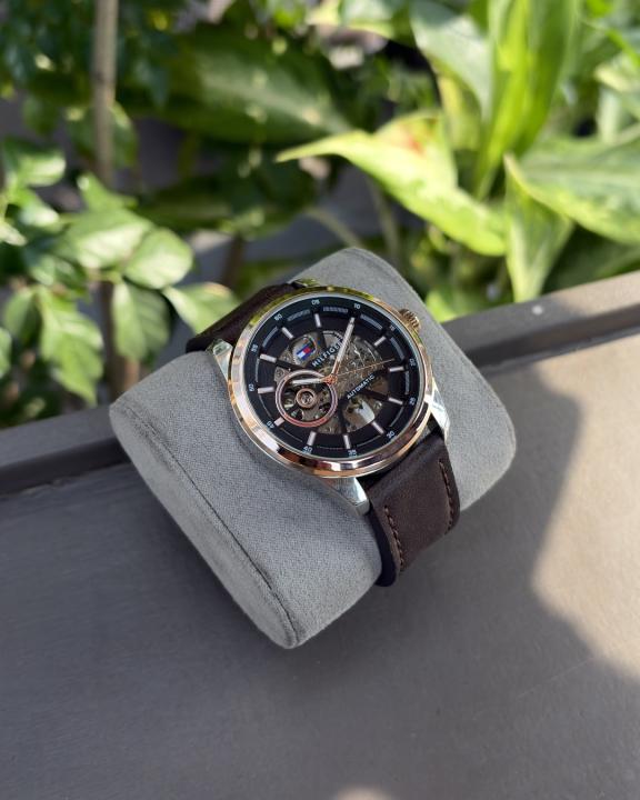 Tom.my_hilfiger Automatic Leather DarkBrown-Copper-Black