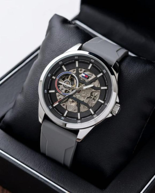 Tom.my Hilfige_r Automatic Silicon Grey-Silver-Black