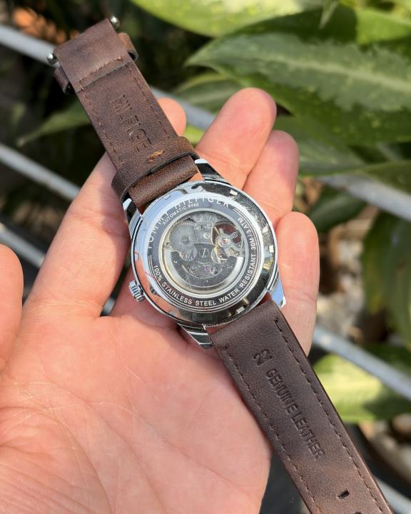 Tom.my_hilfiger Automatic Leather DarkBrown-Silver-White