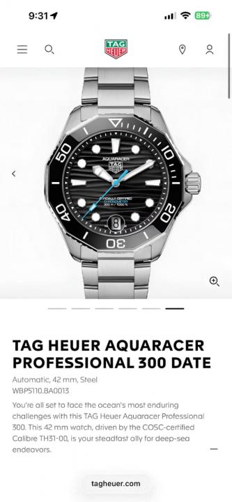 Tag Heue_r aquaracer professional 300m date automatic japan