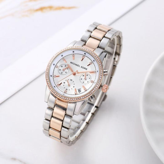 Michae_l Kors Bryant Chronograph 2Ton-Copper-White