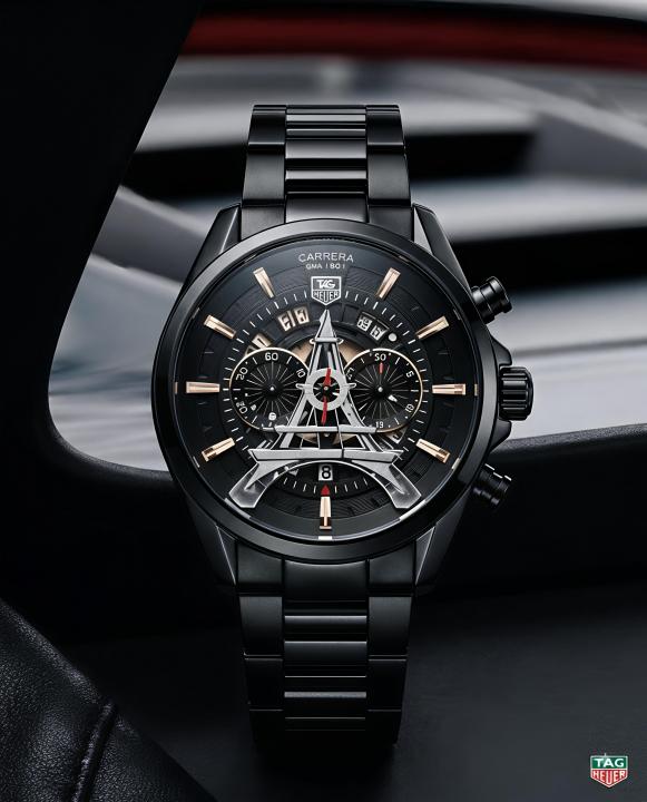 Tag Heuee_r Carrera Paris EiffelTower Full Black