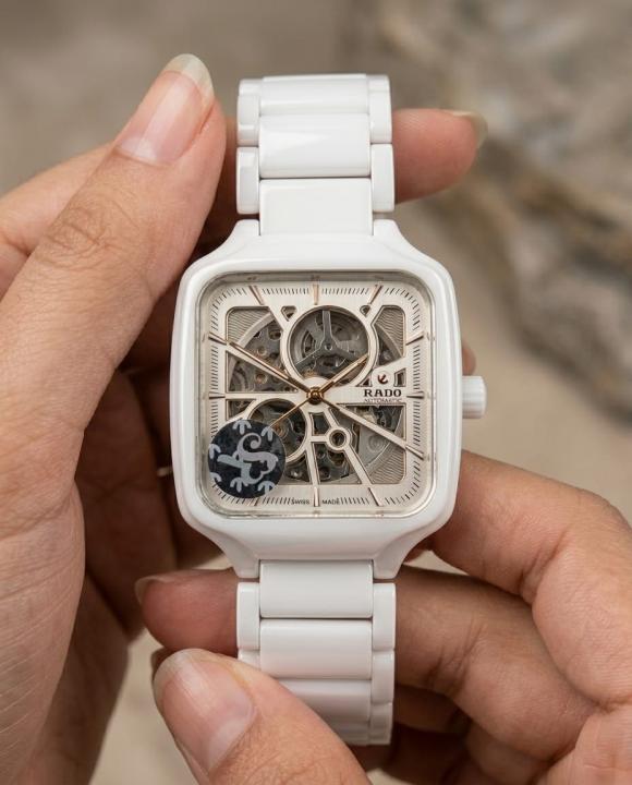Rad_o True Square Automatic Ceramic- White-Copper