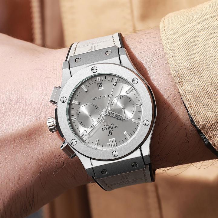 Hub.lot Big Bang Classic Grey Dial Leather Belt