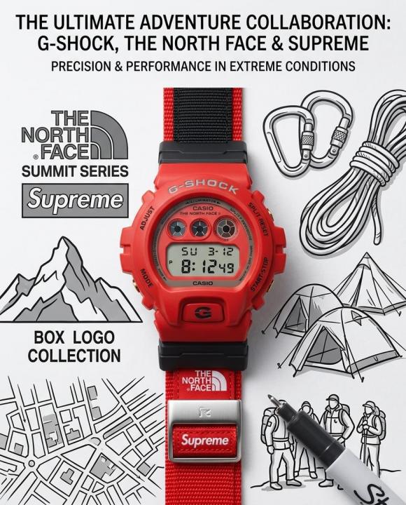 Ca.sio G-Shock x Supreme x The North Fac_e Special Edition