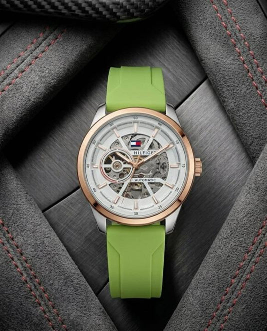 Tommy_hilfiger Automatic Silicon Green-Copper-White