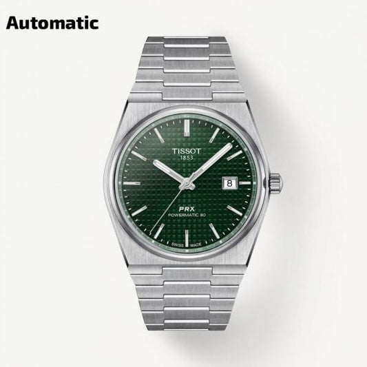 Tisso_t 1853 Prx Automatic Top Quality Silver-Green
