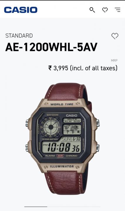 Ca.sio AE-1200 Illuminator Brown - J1234