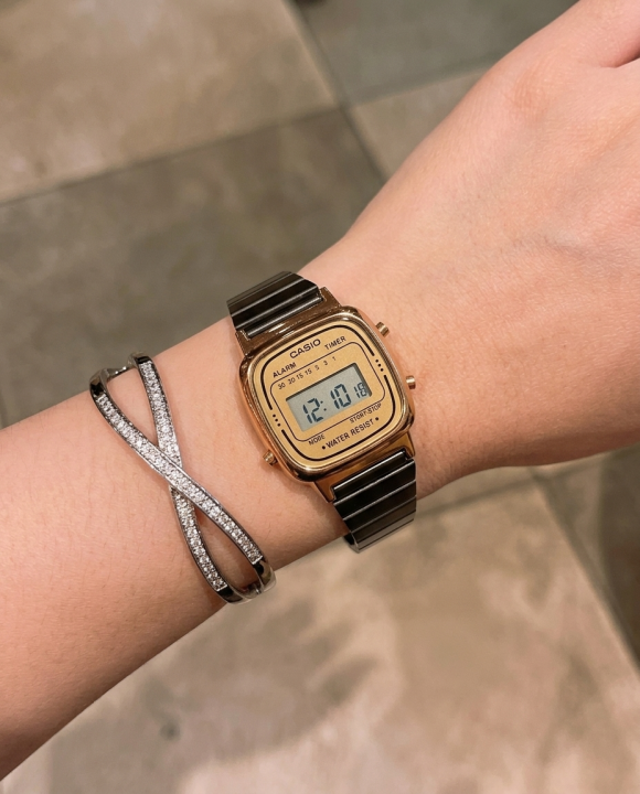 Ca.sio Womens Vintage LA670 Black-Copper