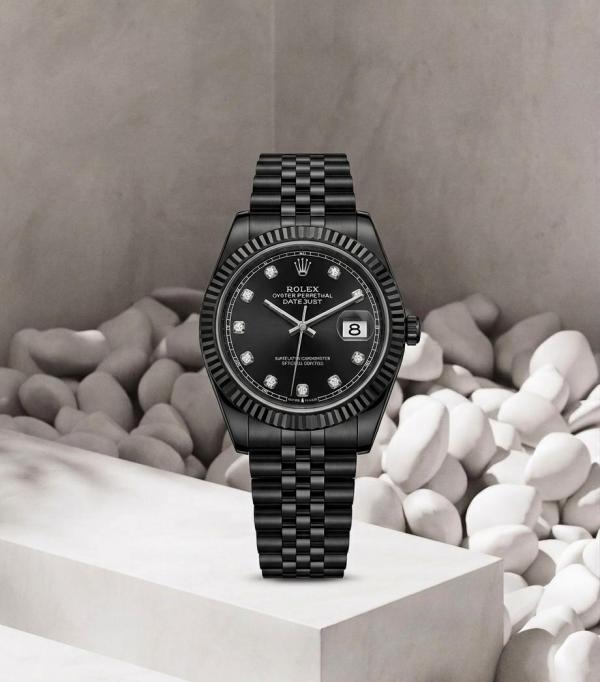 Role_x Oyster Perpetual Date Just Full Black Diamond