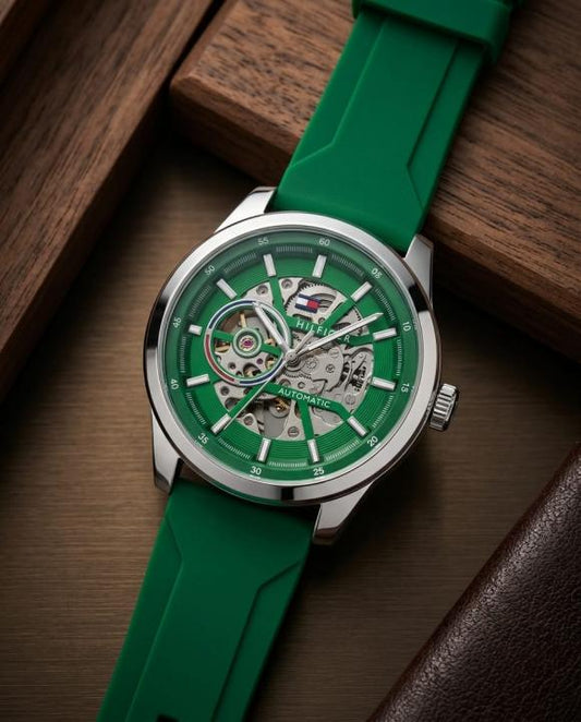 Tommy_hilfiger Automatic Silicon Green-Silver-Green
