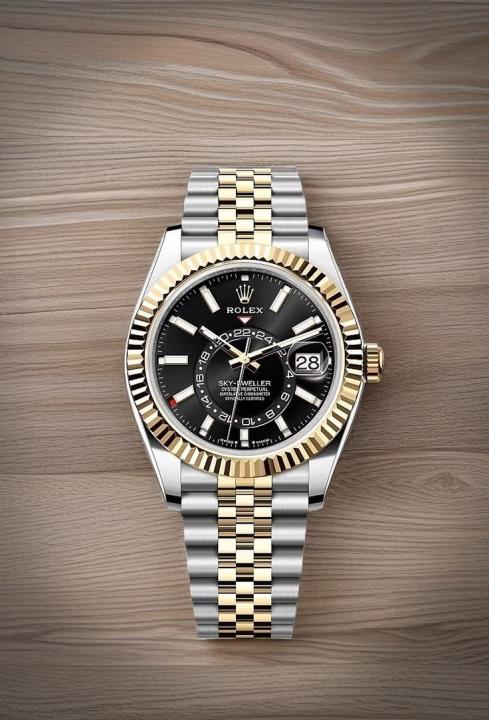 Role_x Oyster Perpetual Sky Dweller 2Ton-Gold-Black