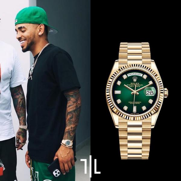 Role_x Oyster Perpetual Day Date Automatic Gold-Green-Diamond