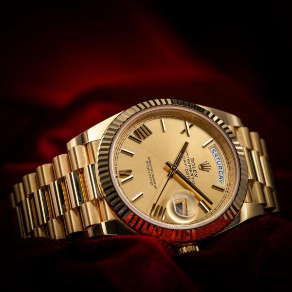 Role_x oyster Perpetual Day Date 40 Battery Gold-Gold