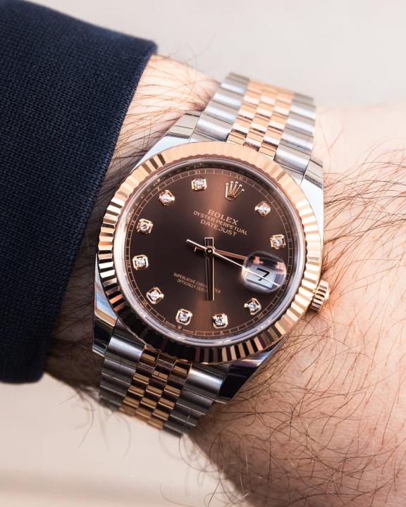 Role_x Oyster Perpetual Date Just 2Ton-Copper-Brown Diamond