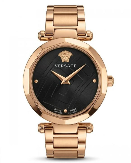Ver.sace_e heritage rose gold black dail