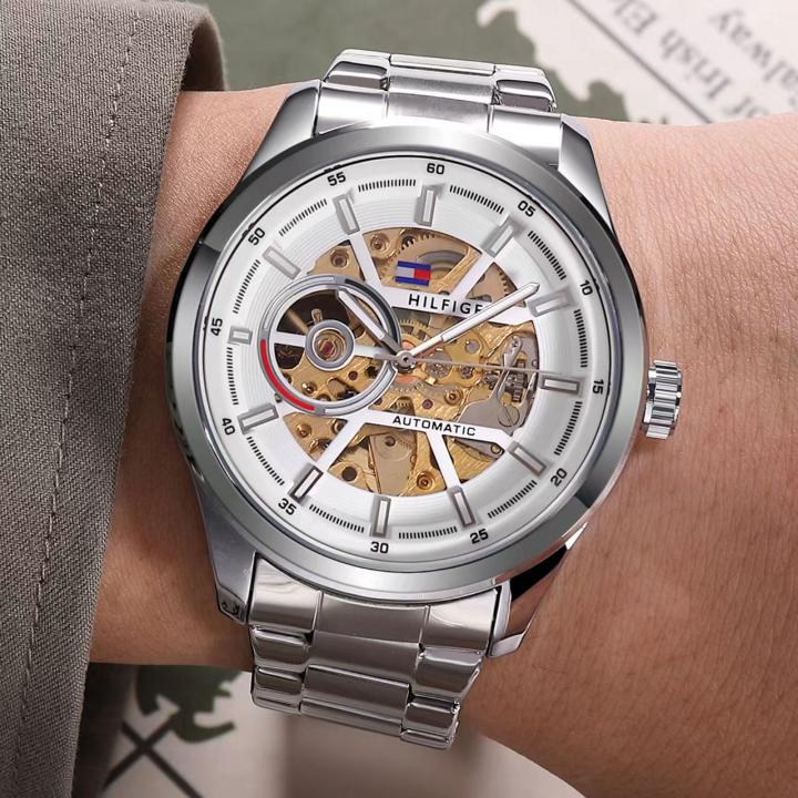 Tom.my Hilfige_r Automatic Silver-White