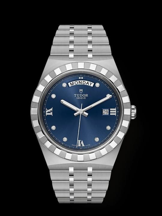 Tu.dor Royal Automatic silver blue dimond