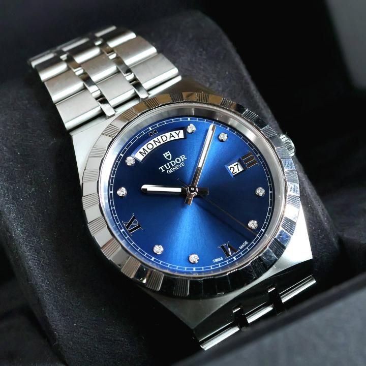 Tu.dor Royal Automatic silver blue dimond