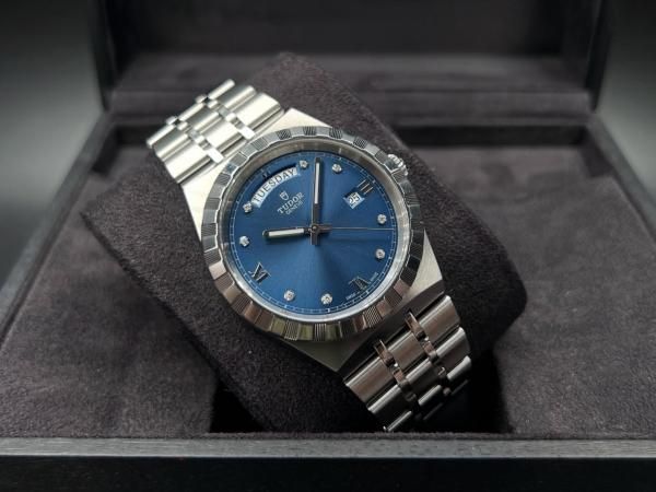 Tu.dor Royal Automatic silver blue dimond