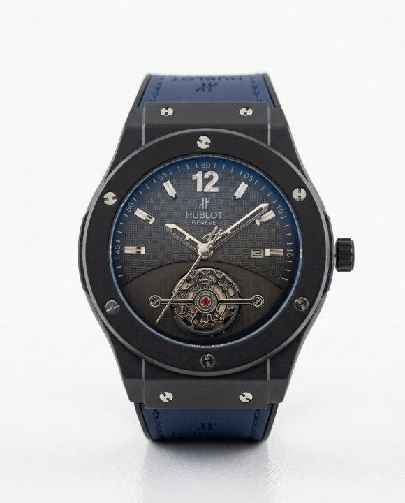Hub.lot Big Bang Tourbillon Black Blue Leather
