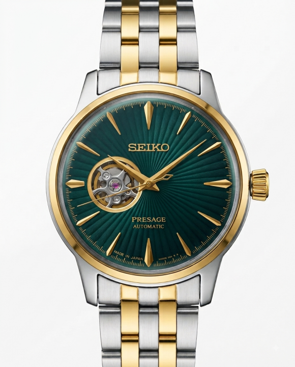 Sei.ko Presage Two Tone Gold Green Dail