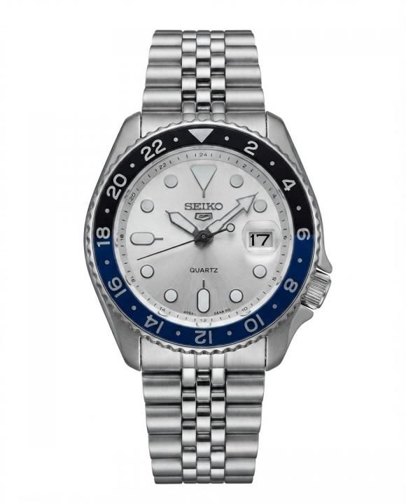 Sei.ko Gmt Master silver white Dial
