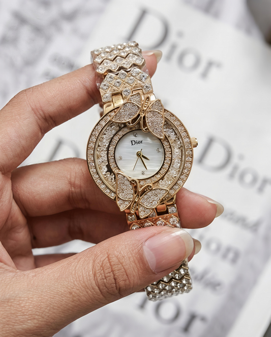 Dioor Butterfly Gold Tone