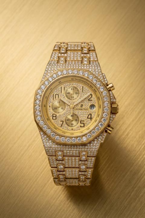 Aude.mars Piguee_t royal Oak TachyMeter Iced Out