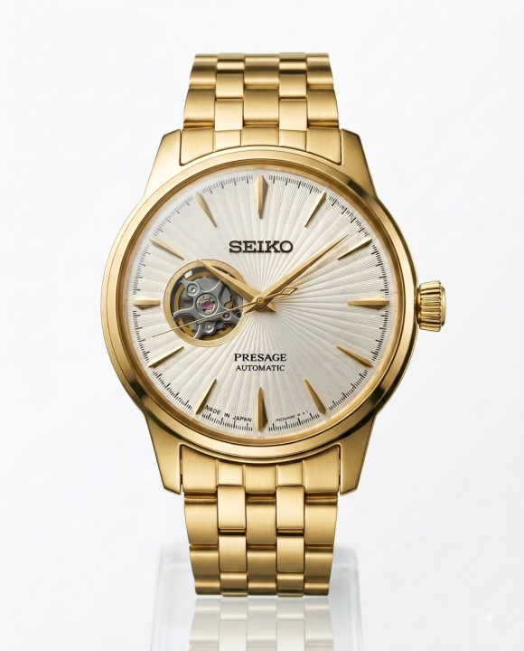 Se.iko Presage Gold White Dail