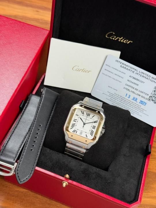 Cartiie_r Santos Automatic 2 ton gold white