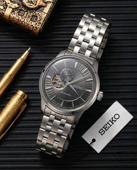 Sei.ko Presage Cocktail Time Open Heart Automatic silver Black