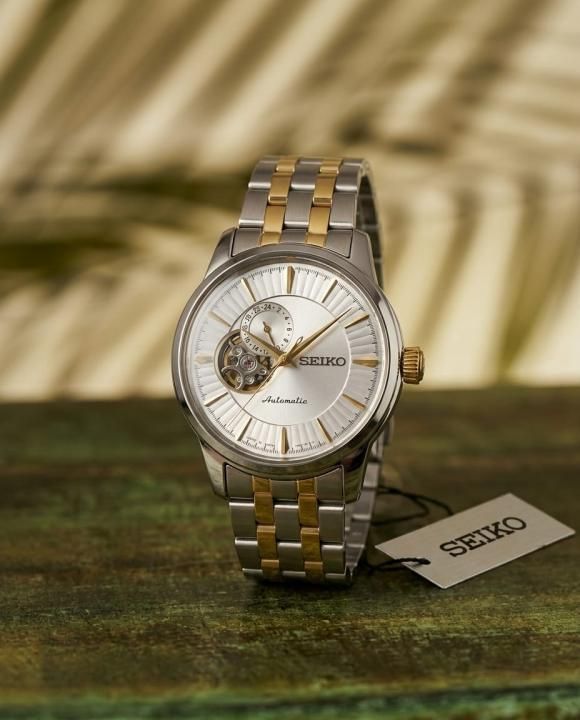 Sei.ko Presage Cocktail Time Open Heart Automatic 2 ton gold white
