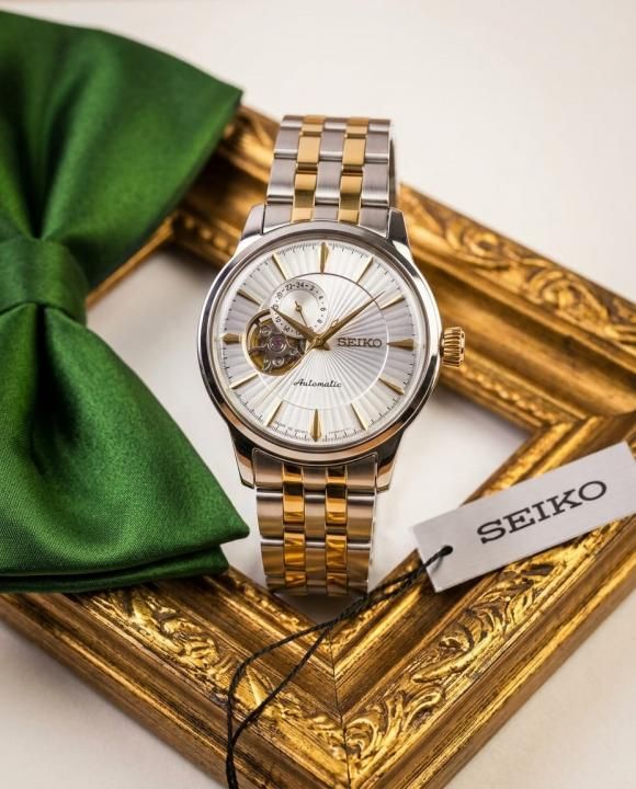 Sei.ko Presage Cocktail Time Open Heart Automatic 2 ton gold white