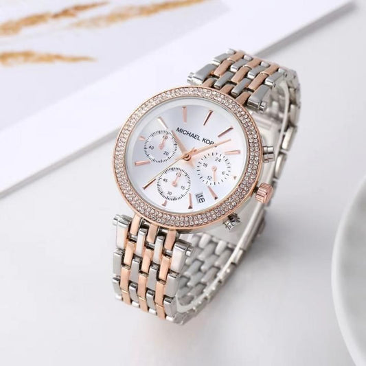 Mic.hael_l Kors Darci Chronograph 2Ton-Copper-White