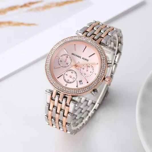 Mic.hael_l Kors Darci Chronograph 2Ton-Copper-Pink
