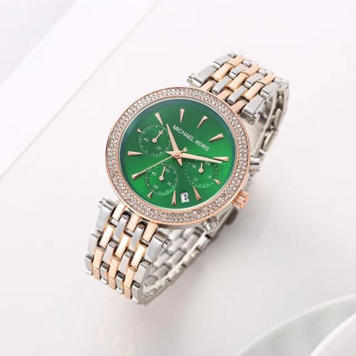 Mic.hael_l Kors Darci Chronograph 2Ton-Copper-Green