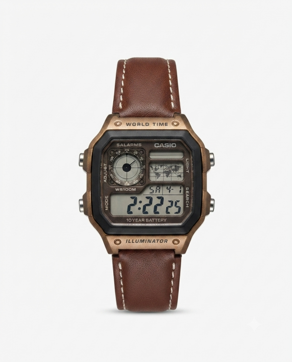 Ca.sio AE-1200 Illuminator Brown Leather