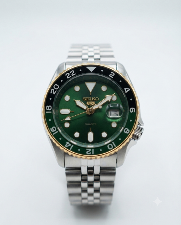 Se.iko Gmt Master Gold Green Dial