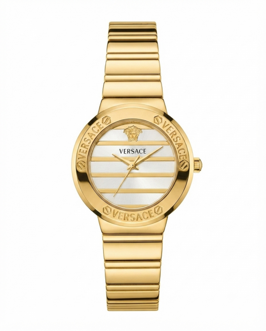 Ve.rsace Greca Logo Pearl Gold