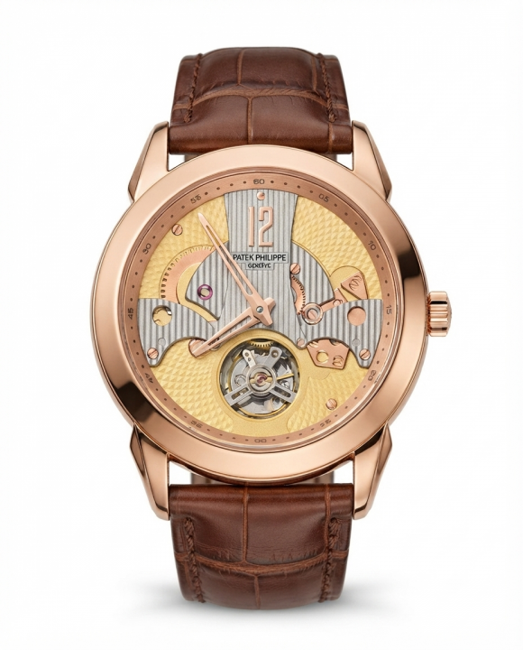 Pa.tek Phillipe Peacock Witness Tourbillon Copper Yellow Dial