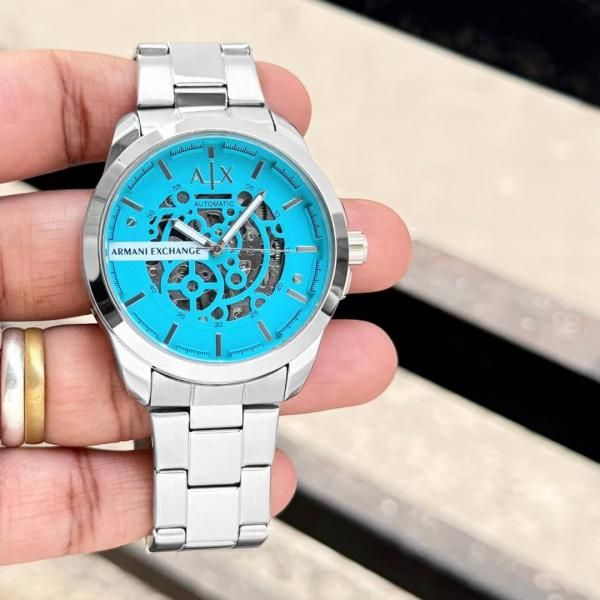 Armaann_i Exchange Ax2418 Hampton Automatic silver Sky Blue
