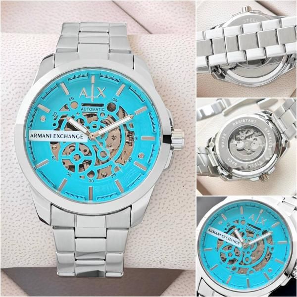 Armaann_i Exchange Ax2418 Hampton Automatic silver Sky Blue